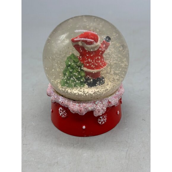 Christmas Santa Snow Globe With HOPE Base Glitter Accents & Christmas Tree READ - Picture 3 of 7